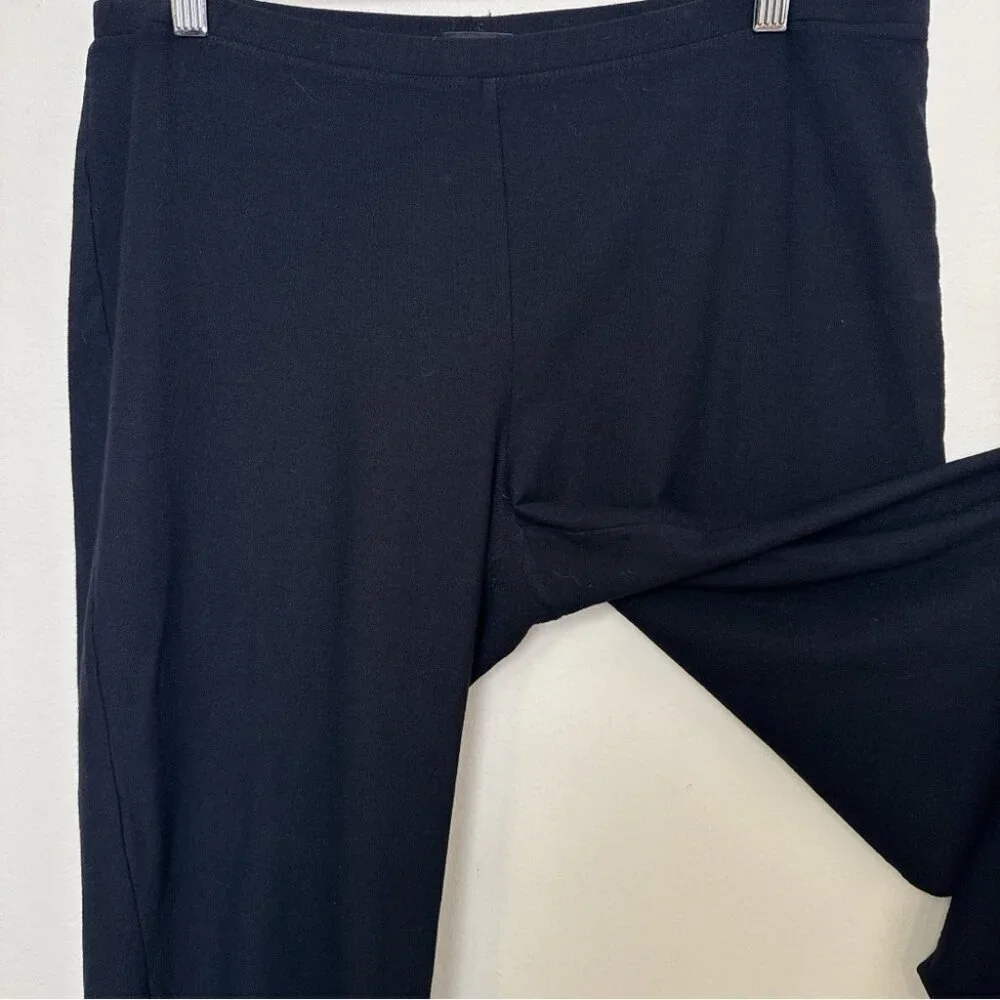 Eileen Fisher Womens Medium Pull On Ankle Pant In Black Made in USA - Picture 8 of 13